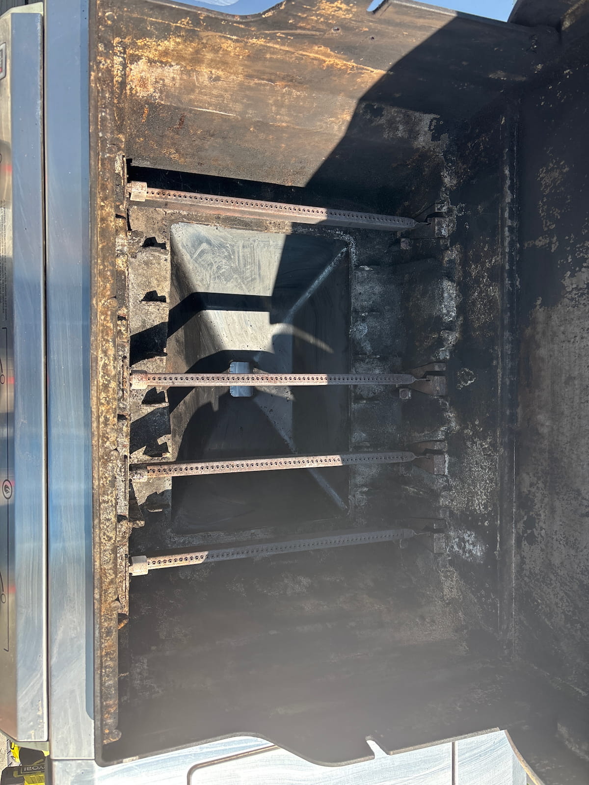 Grill burners after professional cleaning